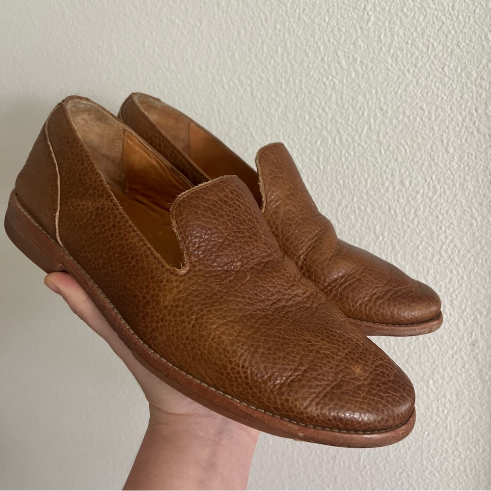Tecovas Monterrey Tan Pebbled Leather Loafer Handcrafted Slip Ons Men's 9 WIDE